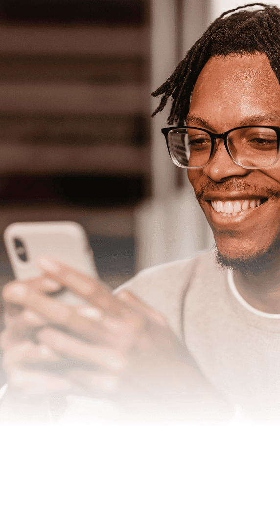Man looking at this phone