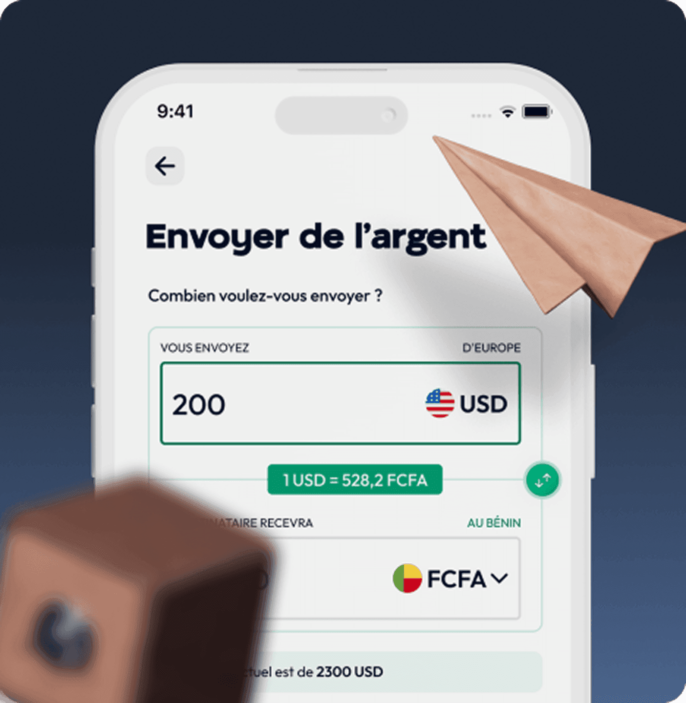 Money transfer interface showing family remittance options